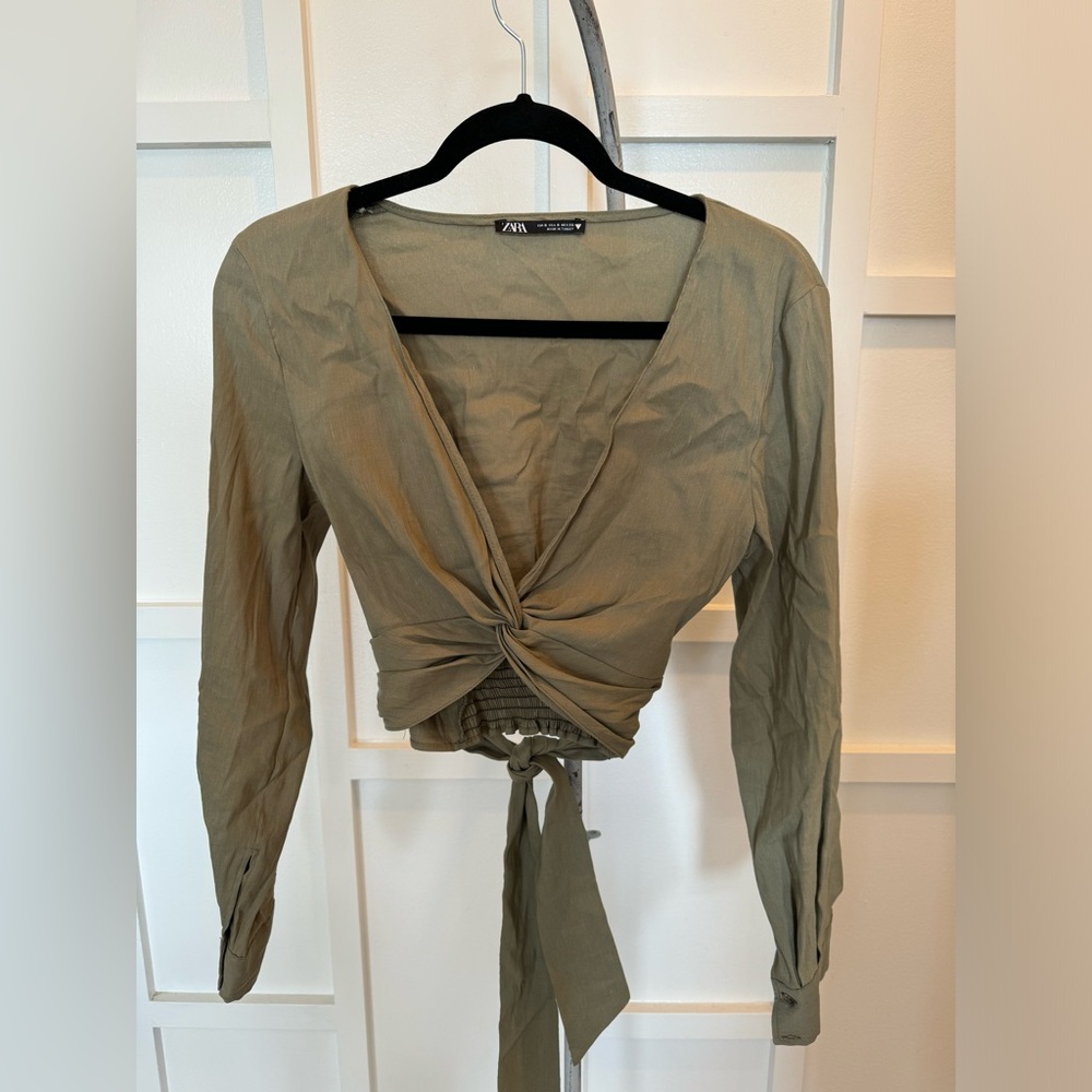 Zara Sage Green Blouse Sz. S